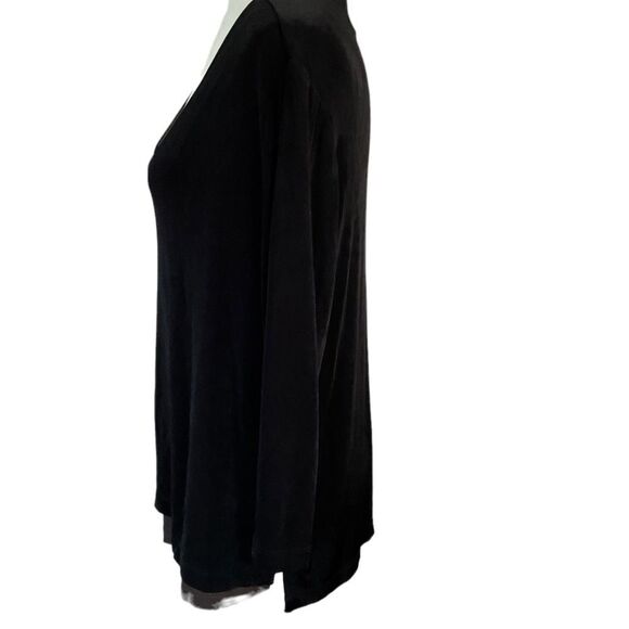 Chico’s Travelers Collection Long Sleeve Black Brown Layered Top Size 3= XL - Picture 6 of 15